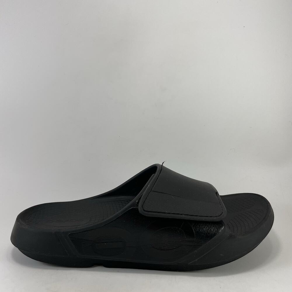 OOFOS OOahh Sport Flex Black Recovery Slide Sandals Womens Size 11 Adjustable